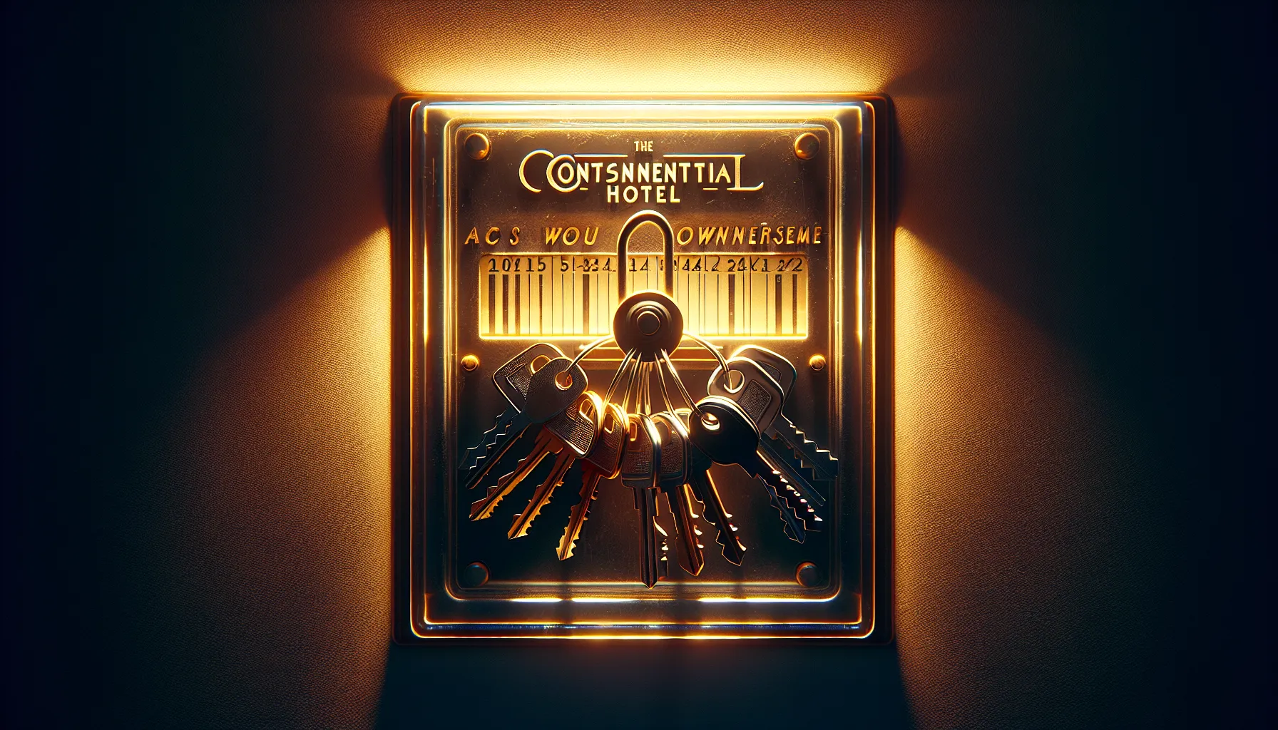 Keys behind glass with a narrow slot for turning but not removing them