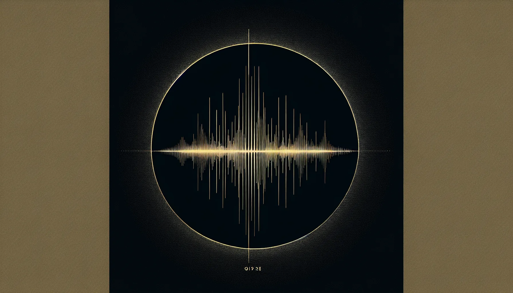 Golden sound wave on black background