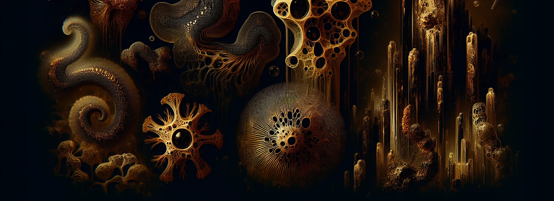 Cambrian explosion of organic forms, some evolving internal structure while others collapse