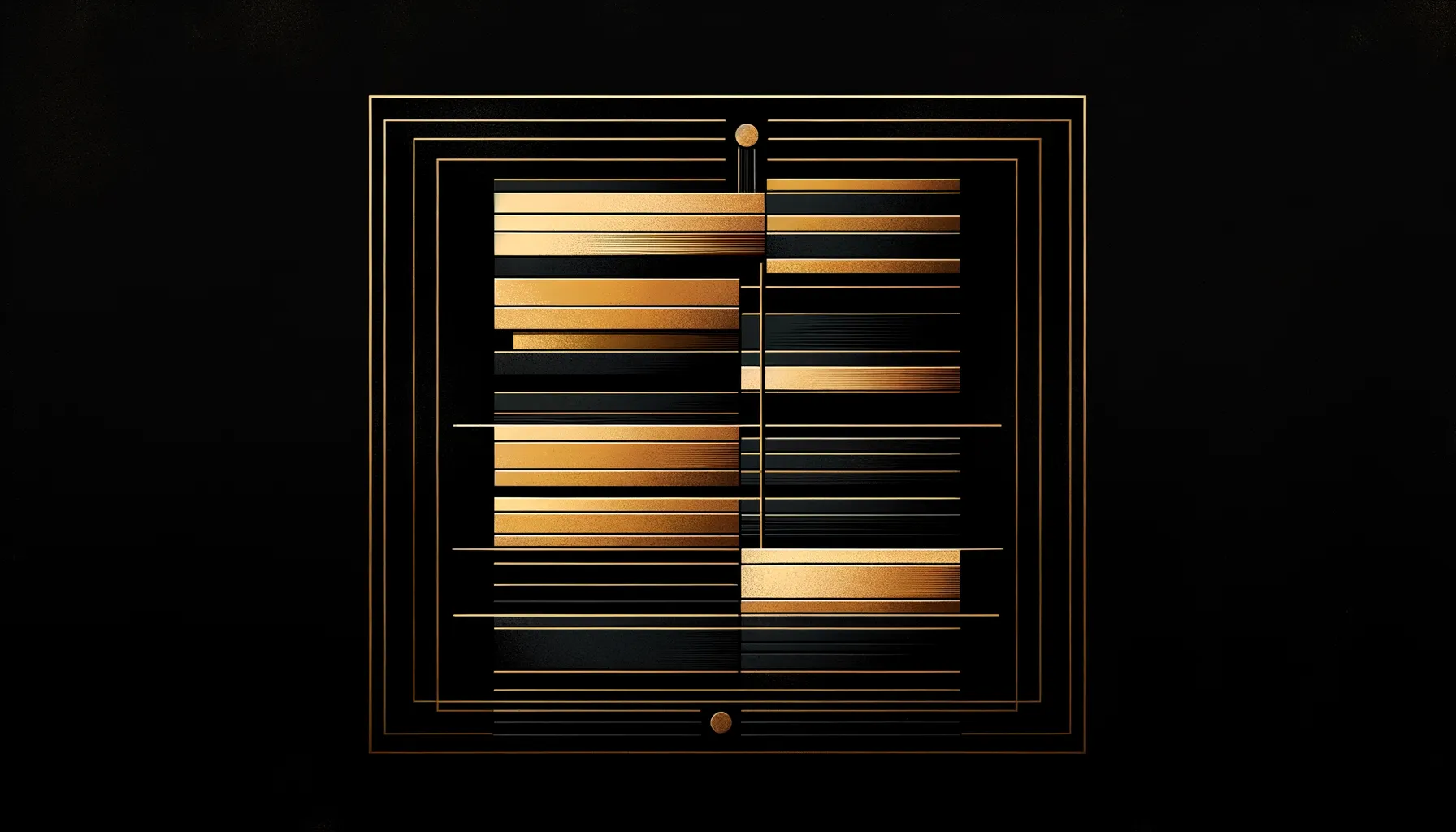 Five stacked horizontal layers, each a slightly different gold-amber texture, separated by thin dark gaps against deep black