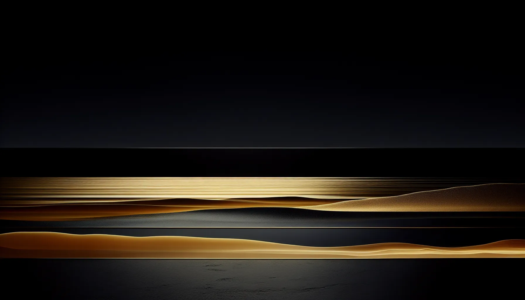 Abstract gold pooling with depth — money as a lake, not a river