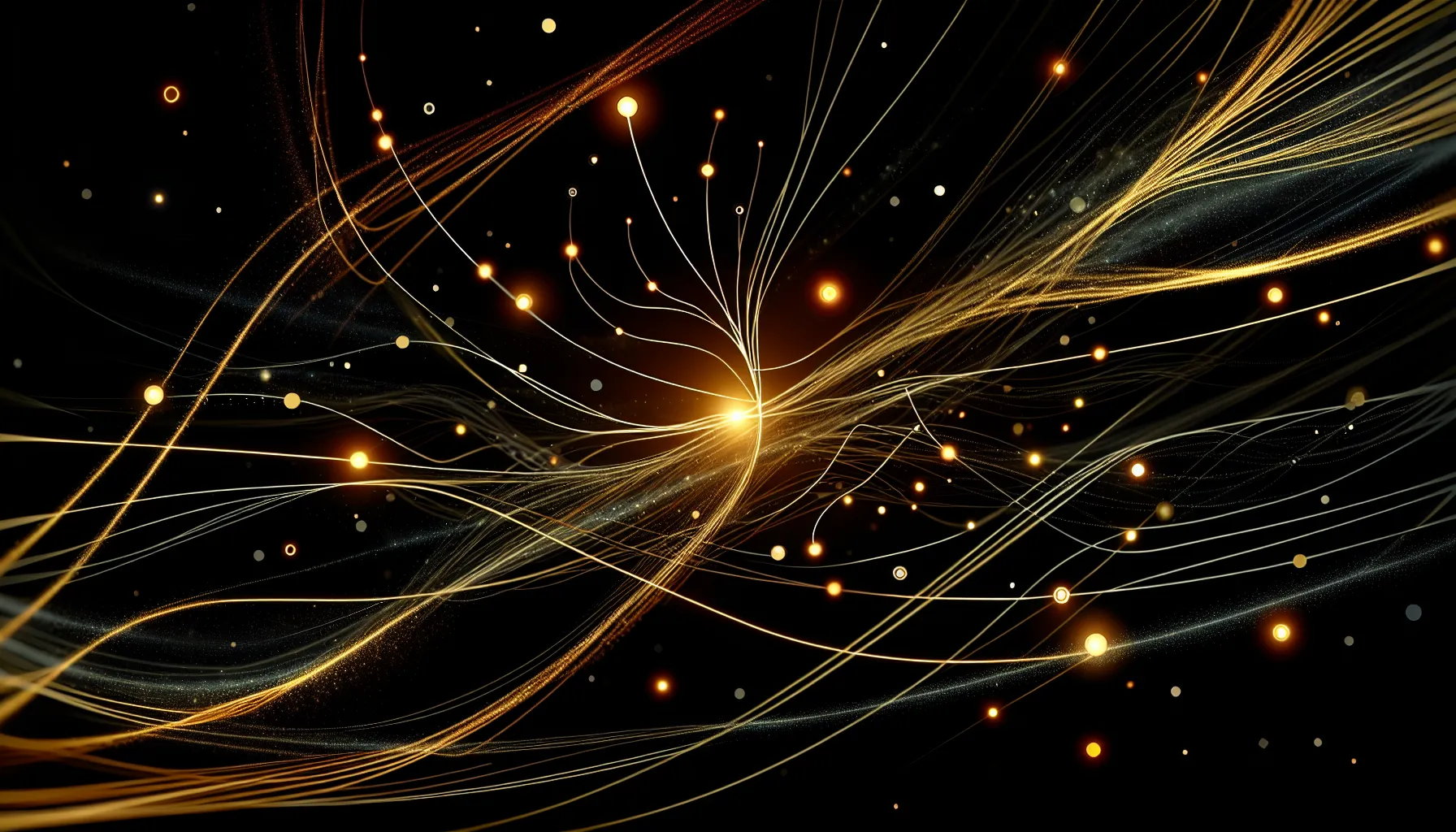 Golden thread connecting points of light